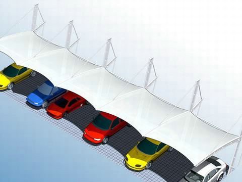 索膜結(jié)構(gòu)停車棚效果圖 